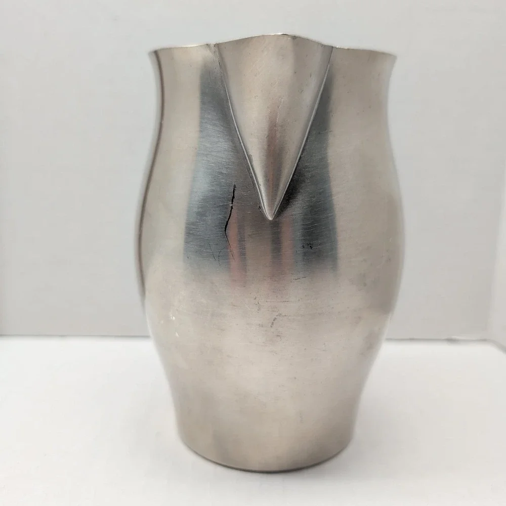 International Pewter Pitcher Vintage Silver Tone Metal Water Creamer Jug 6